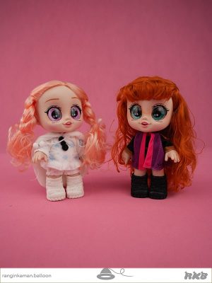 عروسک دختر چشم درشت همراه با اکسسوری girl doll