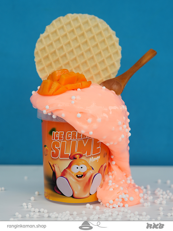 بستنی اسلایم انبه ای Mango slime ice cream