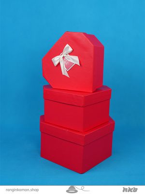 جعبه هدیه طرح الماس قرمز (3 سایز) Red diamond design gift box