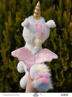 عروسک یونیکورن چشم قشنگ سایز متوسط Medium size unicorn doll with beautiful eyes