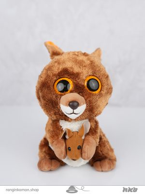 عروسک روباه قهوه ای ty چشم تیله ای سایز بزرگ Brown fox doll with marble eyes