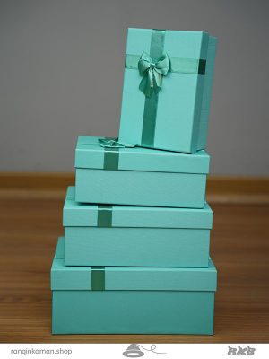 جعبه هدیه مستطیلی سبز آبی (4 سایز) Blue green rectangular gift box
