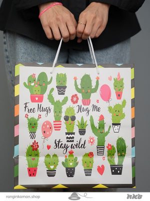 ساک دستی طرح کاکتوس Cactus design handbag