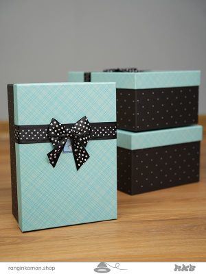 جعبه هدیه مستطیلی آبی مهربون (3سایز) kind blue rectangular gift box
