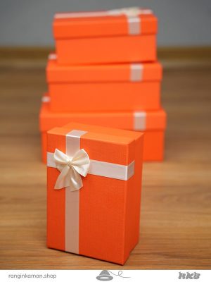 جعبه هدیه مستطیلی نارنجی(4 سایز) Orange rectangular gift box