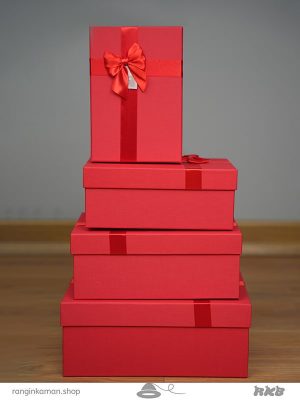 جعبه هدیه مستطیلی قرمز (4 سایز) Red rectangular gift box