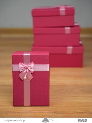 جعبه هدیه مستطیلی سرخابی (4 سایز) Magenta rectangular gift box