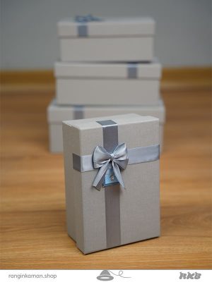 جعبه کادو مستطیل طوسی (4 سایز) Gray rectangular gift box