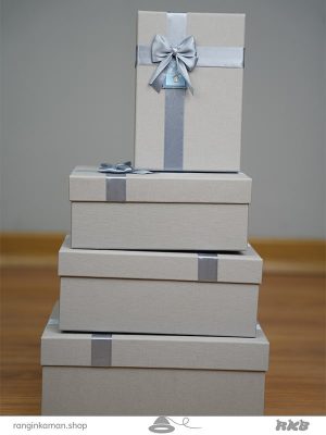 جعبه کادو مستطیل طوسی (4 سایز) Gray rectangular gift box