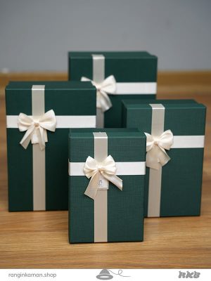 جعبه هدیه مستطیلی سبز (4 سایز) Green rectangular gift box