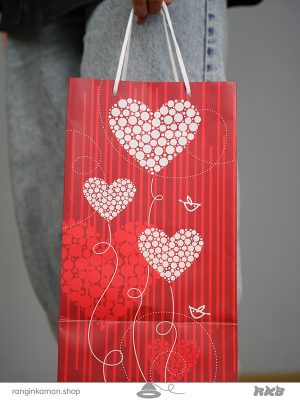 ساک دستی طرح قلب قرمز Hand bag with red heart design