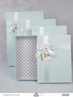 جعبه کادو رنگ آبی پاستیلی (4 سایز ) Pastel blue gift box