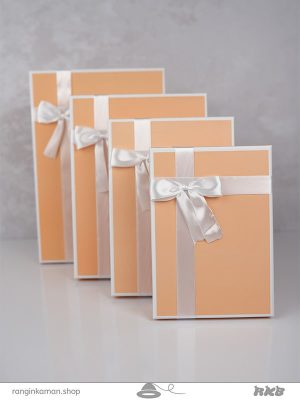 جعبه کادو تخت نارنجی پاستیلی Pastel orange flat gift box