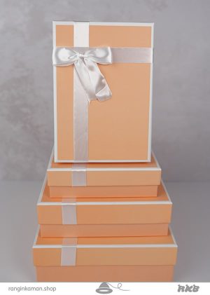 جعبه کادو تخت نارنجی پاستیلی Pastel orange flat gift box