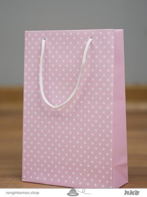 ساک دستی طرح خالدار صورتی Pink polka dot design handbag
