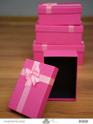 جعبه کادو مستطیل رنگ صورتی Pink rectangular gift box
