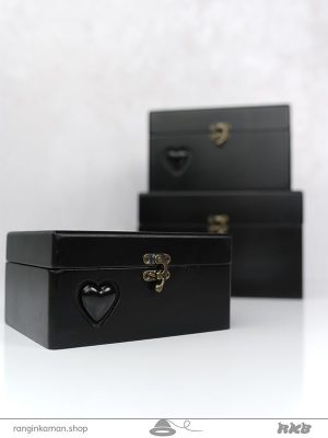 باکس صندوقی مشکی تک قلب Single heart black cash box