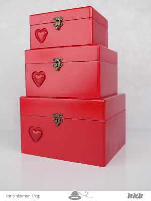 باکس صندوقی قرمز تک قلب کد 263 Single heart red cash box