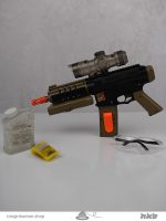 اسباب بازی تفنگ شارژی با تیر خاک ژله ای Rechargeable gun toy with jello shot