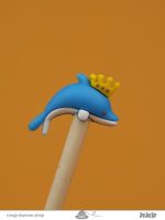 سر مدادی فانتزی سیلیکونی طرح دلفین تاج دار Fantasy silicon pencil head with crown dolphin design