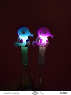 روان نویس آکواریومی چراغدار طرح اسب دریایی Illuminated aquarium fountain pen with seahorse design