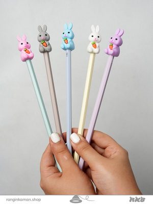 مداد پاکن دار حیوانات بزرگ طرح خرگوش Large animal eraser pencil with rabbit design