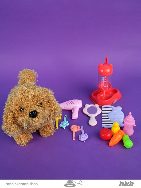 اسباب بازی سگ پولیشی با لوازم Polish dog toy with accessories