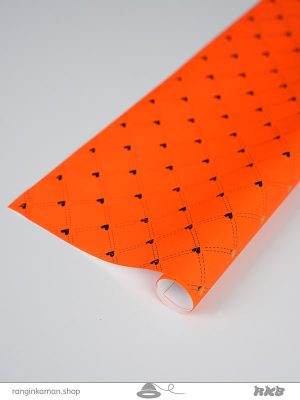 کاغذ کادو طلاکوب نارنجی قلبی Orange gift paper with heart design
