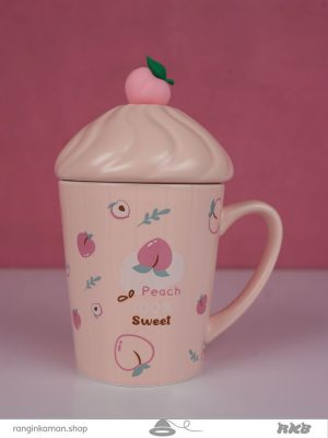 ماگ طرح هلو قلبی کد Peach heart design mug 10690